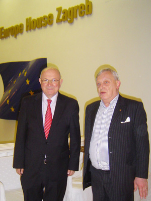 (l-r) Mate Granic (former Minister of Foreign Affairs) & Christian D. de Foulay (AALEP) at the Croatian Lobbyist Conference 2014
